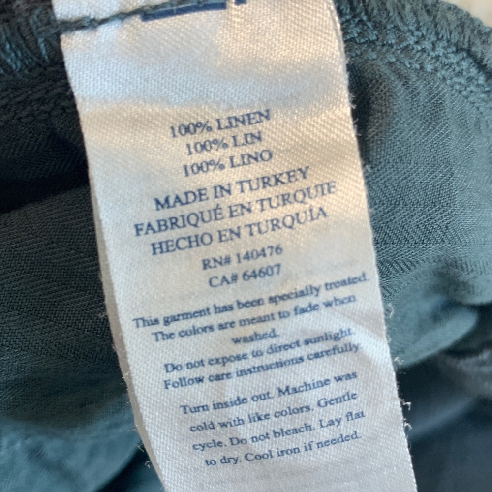 Faherty blue linen drawstring waist tapered leg pants size medium - Picture 10 of 11
